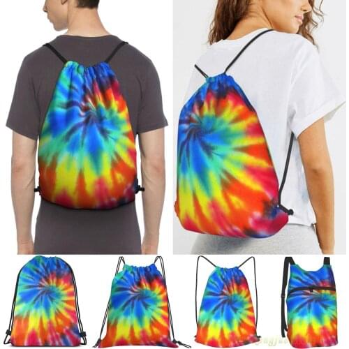 Men Sackpack Strap Bags I Love Tie Dye Women Purpose Drawstring Backpacks Outdoor Travel Backpacks For Gym Training Fitness Bag