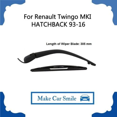 305mm Rear Window Wiper Blade For Renault Twingo MKI Rear Windscreen Windshield Wiper Arm And Wiper Blade Set New 1993-2016