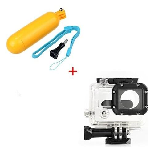 Action Sport Camera Gopro Aceessories WaterProof Case Diving Cameras House Case + Water Floating Hand Grip for Go Pro HD Hero 3