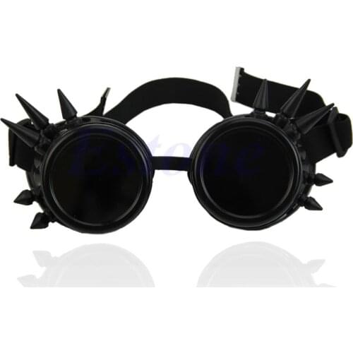 Vintage Victorian Gothic Cosplay Rivet Steampunk Goggles Glasses Welding Punk