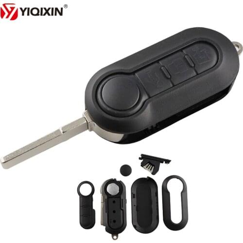 YIQIXIN 2 3 Button Flip Folding Remote Car key Shell Case For Fiat 500 Panda Punto Bravo Uncut Blade SIP22 Replacement Shell