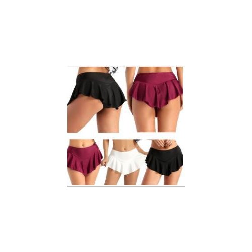 Women Girls Figure Skating Skirt Solid Color Adult Ballet Tutu Leotard Short Female Stage Performance Yoga Shorts Dance Wear