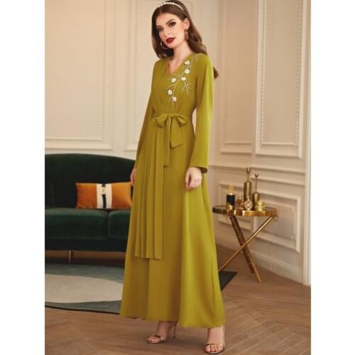 Women Muslim Moslem Caftan Marocain Abaya Dubai Islam Kaftan Hijab Dress Dresses For Women Robe Arabe Musulman Djellaba Femme