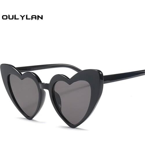 Oulylan Women Heart Cat Eye Sunglasses Brand Designer Lolita Sun Glasses Ladies Elegant Sexy Eyeglasses Female Shopping UV400