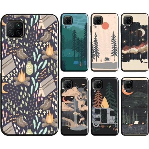 Starry Night Camping Mountains Case For Huawei P30 Lite P40 P20 Pro P Smart 2021 2019 Mate 20 10 Lite Back Cover Shell