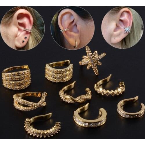 1Pc Helix Cartilage Conch Fake Piercing Jewelry Adjustable Cz Ear Cuff No Piercing Conch Cuff Earring