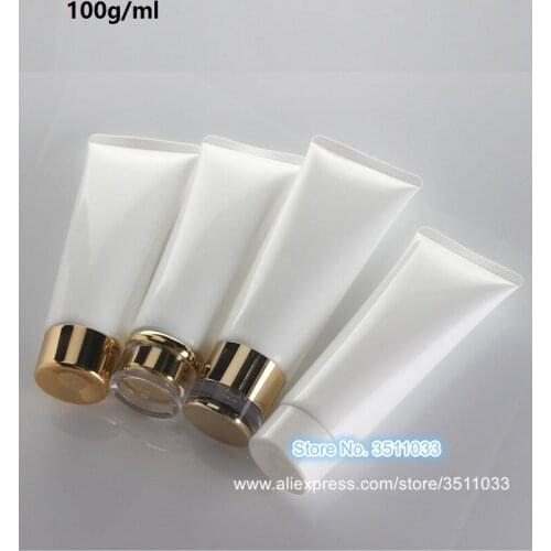 100g 100ml Portable Cosmetic Squeeze Soft Hand Cream Tube Makeup Cosmetic Facial Lotion Cream Container White Soft Tube 30pcs