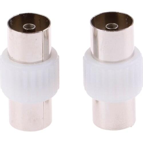 2pcs Female to Female Antennas TV Plug Jack RF Coaxial Adapter Suitable for Closed-end