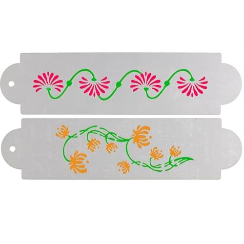 Facemile 2PCS Wedding Fondant Cake Lace Flower Stencil Cutting Dies DIY Scrapbooking Decorative Paper Card Template Mold
