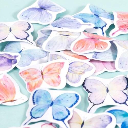 46 pcs/box Colorful Butterfly Collection Decorative Stationery Planner Stickers cute Scrapbooking DIY Diary Album Stick Lable