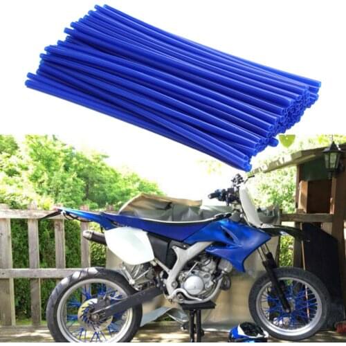 72 pcs Universal Moto Dirt Bike Wheel Rim Spoke Skins Covers (19 to 21 inch / 48cm to 53cm) - Blue