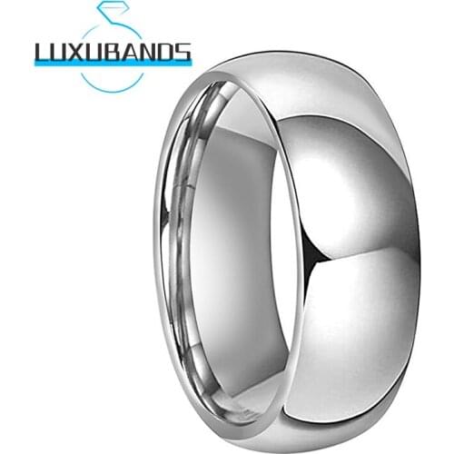 8MM Tungsten Wedding Rings For Men Wemen Engagement Dome Bands Polished Finished Comfort Fit
