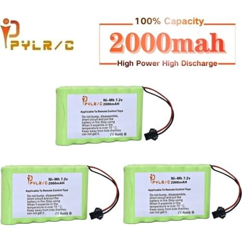 7.2v 2000mah Rechargeable Battery For Rc toys Cars Tanks Robots Gun AA NI-MH Battery 7.2v Battery Pack For Rc Boats With SM Plug