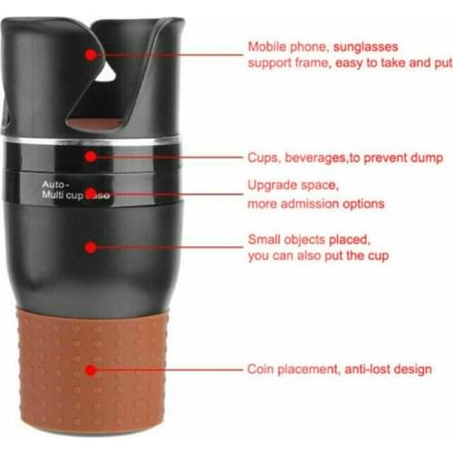 19*8*cm Car Cup Holder 360° Rotating 4 In 1 ABS Multi-functional Non-slip