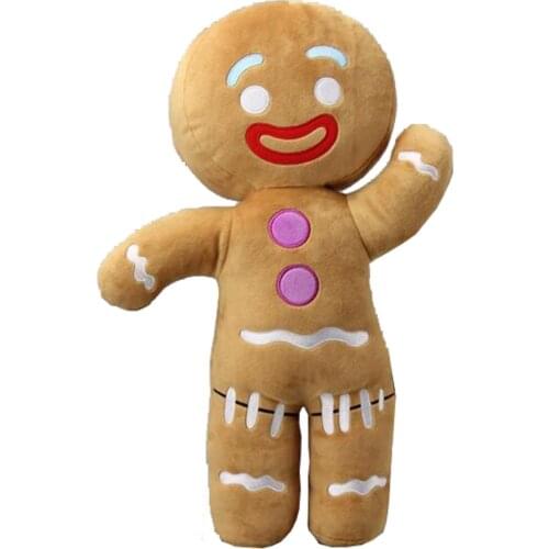 Large Size 48 CM Shrek Gingerbread Man Bigheadz Stuffed Plush Toys Cartoon Soft Dolls Children Gift