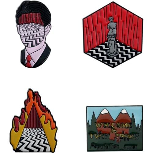 Fashion Enamel Pin Custom TV Series Twin Peaks Brooches for Shirt Lapel Bag Punk Venus Badge TV Jewelry Gift for Fan Friends