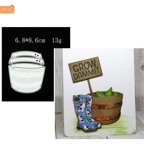 Wooden Barrel Flowerpot Metal Cutting Die DIY Stencils for Scrapbooking Photo Album Paper Cards Gift Decor Knife Die Cut New