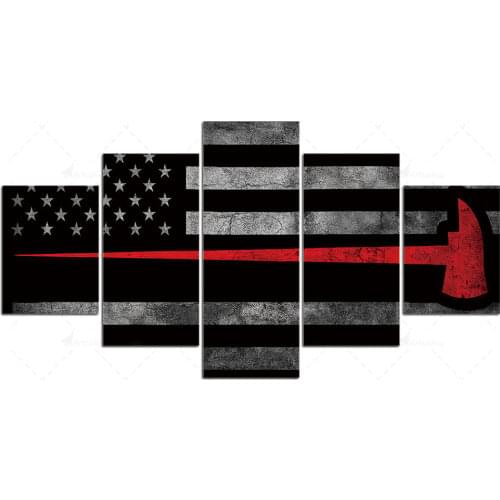 Home Decoration Wall Art Canvas Paintings US National Flag Pictures Hd Prints Modern 5 Pieces Poster Bedroom Modular Framedwork