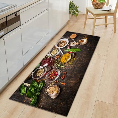 Food Home Kitchen Carpet Mats Non-slip Floor Mat Bathroom Carpets Rugs Flannel Rug Hallway Carpet Home Decor for Bedroom