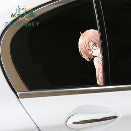 EARLFAMILY 13cm x 5.2cm for Mirai Kuriyama Peek Car Stickers Funny Decal Anime Campervan Windows Vinyl Waterproof Sunscreen