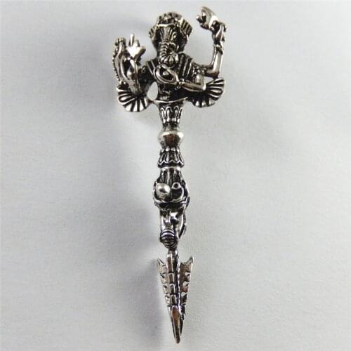 Julie Wang 3PCS Elephant God Charms Simulated Antique Silver Color Hanging Pendants Jewelry Findings Necklace Accessories