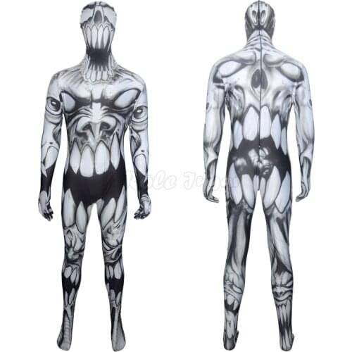 Halloween Carnival Party Scary Ghost Cosplay Costume Adult Man Horror Funny Zentai Zombie Jumpsuits Bodysuit Dress up C36M281