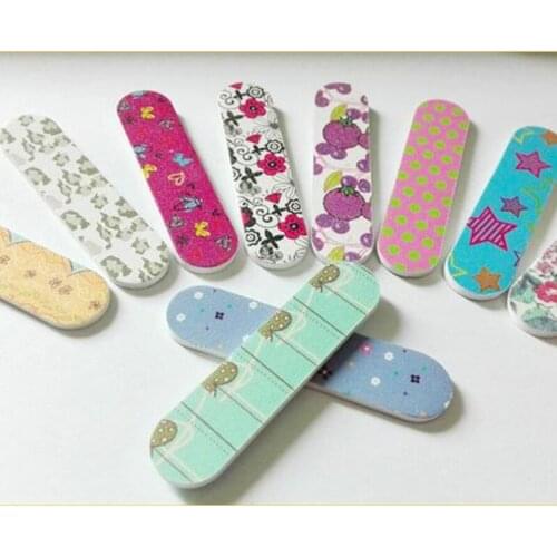 8*2cm flower print mini nail files buffer finger tips manicure pedicure tools wholesale 400pcs