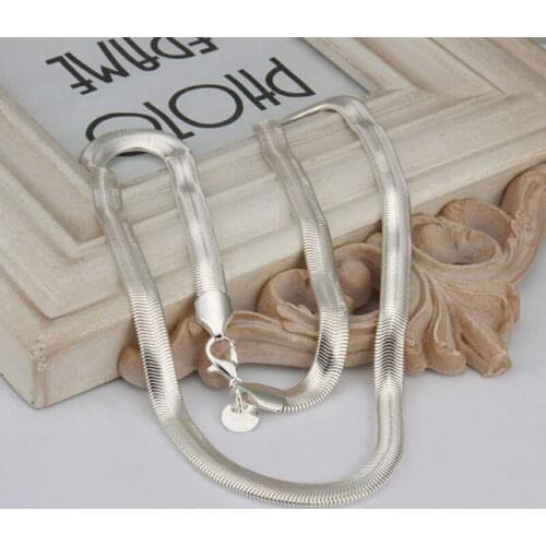 Fashion Necklace Chain Men Women Necklace Silver Color 6MM Snake 16 - 24 inch