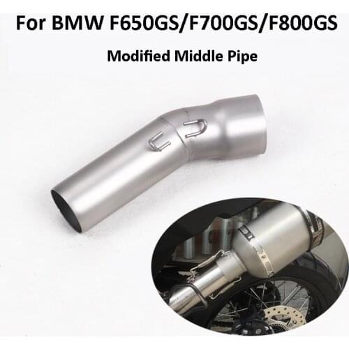 Moto Exhaust Connect Pipe Modified Exhaust Middle Mid Linking Tube Slip on Exhaust System for BMW F650GS F700GS F800GS