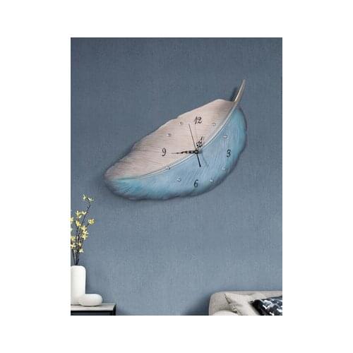 Nordic Wind Clock Art Wall Clock Household Living Room Decoration Simple Modern Personal Clock No Puncture Leaves