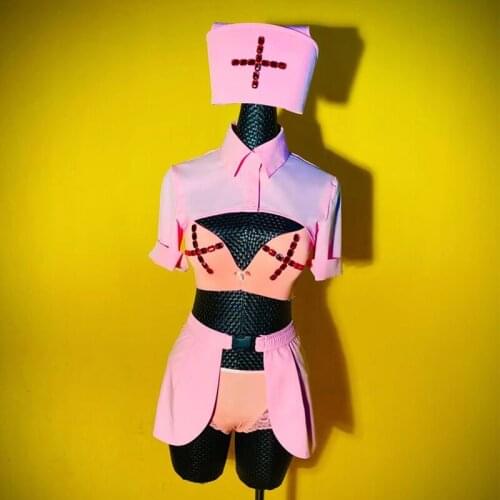 New Pole Dance Clothes For Women Adult Nightclub Festival Clothing Female Singer Cosplay Stage Performance Rave Outfits DWY6079