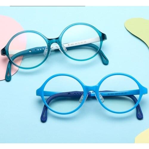 Anti-Blue Light TR 90 Silicone Children Clear Glasses Girls Boys Flexible Protective Kids Eyeglasses Super Light Eyewear