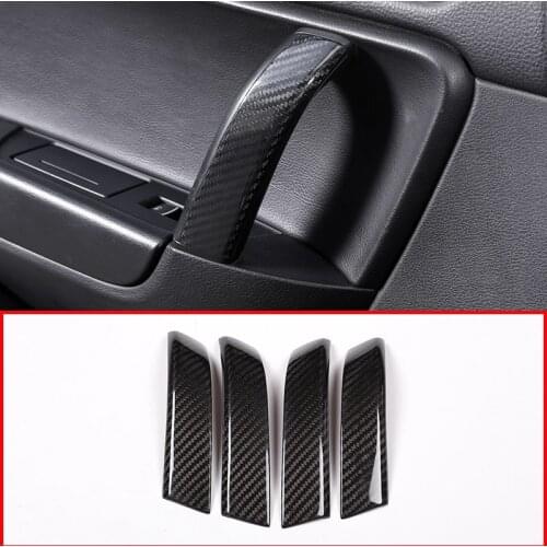 4pcs Real Carbon Fiber Car Interior Door Handle Trim For Volkswagen Touareg 2011-2018 Accessories