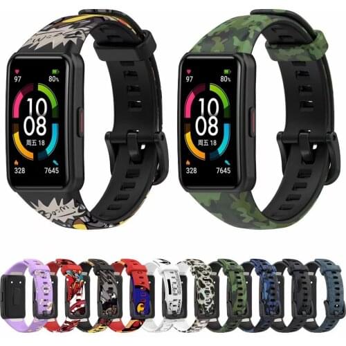 2 In 1 Silicone strap for Huawei Band 6/Honor Band 6 Painted color Replacement sports strap for Huawei Band 6 Pro Bracelet Strap