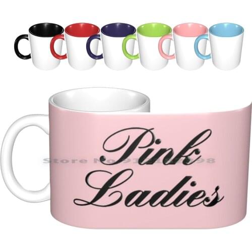 Pink Ladies Ceramic Mugs Coffee Cups Milk Tea Mug Pink Ladies Pink Ladies Team Grease Rizzo Sandy Sandi Frenchy Movie Film