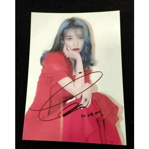 Hand signed Lee Ji Eun IU autographed photo 5*7 Hotel Deluna 0420