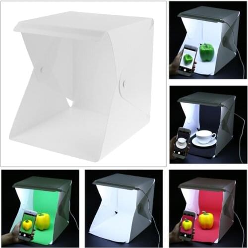 Mini Folding Lightbox Photography Photo Studio Softbox LED Light Soft Box Photo Background Kit Light box for DSLR tool set