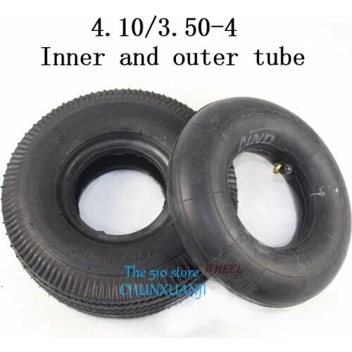 Super 4.10/3.50-4 410/350-4 rubber tire ATV Quad Go Kart 47cc 49cc Chunky 4.10-4 Tire inner tube 3.50-4 electric scooter