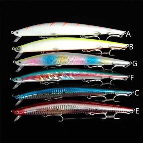 6PCS 17.5CM 31G SUSPENDING Minnow Set Sea Fishing Lure Saltwater Winter Bait Wobbler Jerkbait