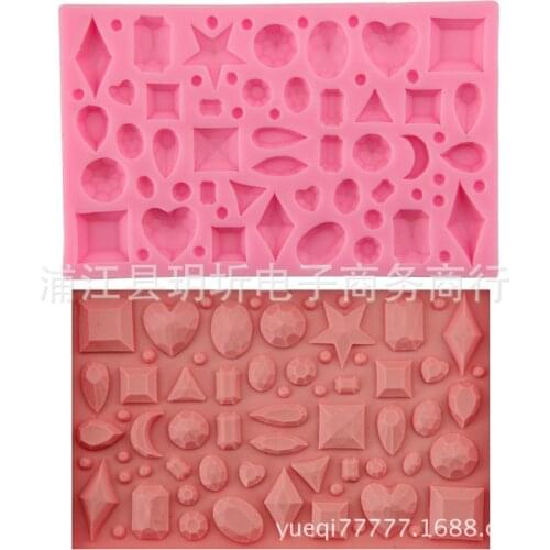 Solid geometry diamond gem shape silicone mold turn sugar chocolate baking cake mold plaster glue soap hand decoration