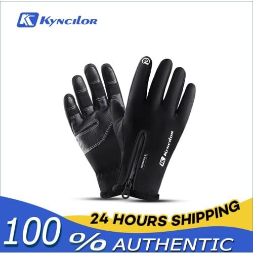 Kyncilor Cycling Gloves Bicycle Men Waterproof Non-Slip Shockproof Touchscreen Full Finger Road Bike Riding Motorcycle Mitten