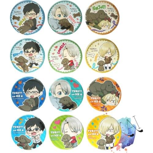 Yuri!!! on Ice Anime Badge Prince Victor Nikiforov Yuuri Katsuki Yuri Plisetsky Cute Metal Badge Brooch Pins