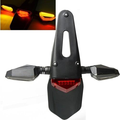 Motorcycle Trial Bike Fender 12 LED Brake Stop Rear Tail Light CR80R CR85R CRF125F Motorbike Taillights Turn Signals Light Lamp