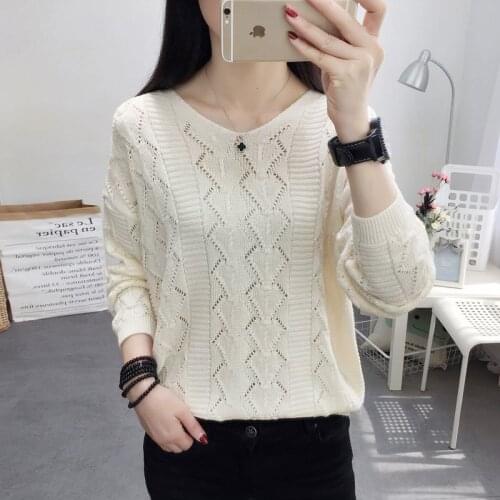 Womens New Sweater Spring And Summer Hollow Hood Loose Thin Sweater Outer Wear Long-Sleeved Sweater Commuter Womens Clothing