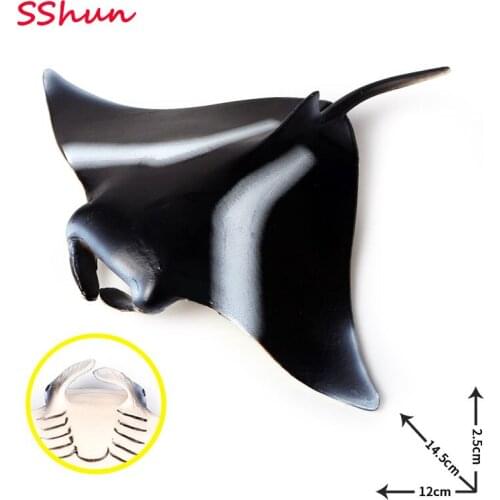 12*14.5*2.5CM Solid simulation marine animal model devil fish manta ray marine life ray model childrens cognitive toys