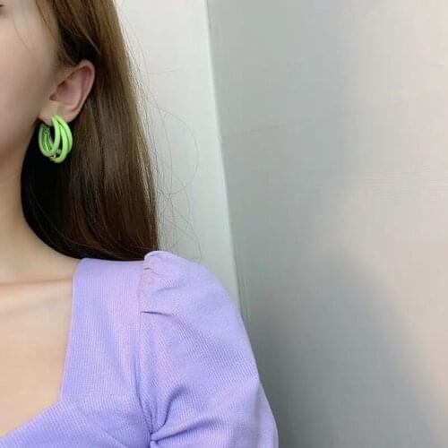 12 PCS/lot Temperament Retro Simple C-shaped Earrings Big-name Metal Exaggerated Earrings New Accessories for Women