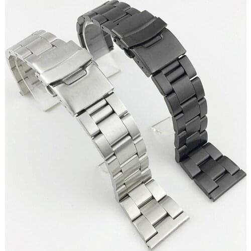 18mm 20mm 22mm 24mm 26mm Stainless Steel Metal Strap frosted Silver Watch Band Unisex Bracelet Watchband Watch Buckle