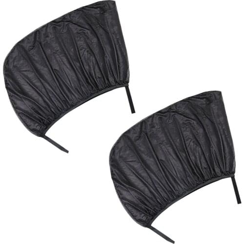 2PCS Mesh Fabric Car Rear Side Window Sun Visor Shade Cover Sunshade Curtain Shield UV Protection Auto Sun Shade Black
