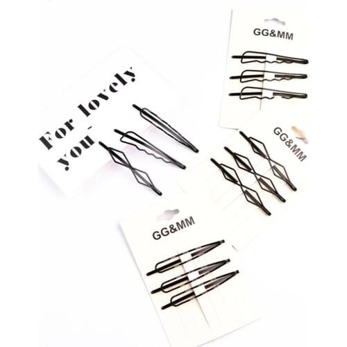 4Pcs/set Korea Simple Metal Hair Clips for Women Geometric Rhombus Gold Silver Color Hairpins Hair Accessories
