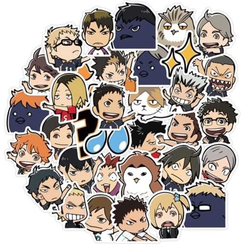 40Pcs Manga Haikyuu!! Stickers Hinata Shoyo PVC Stickers Japan Anime Collection Stickers